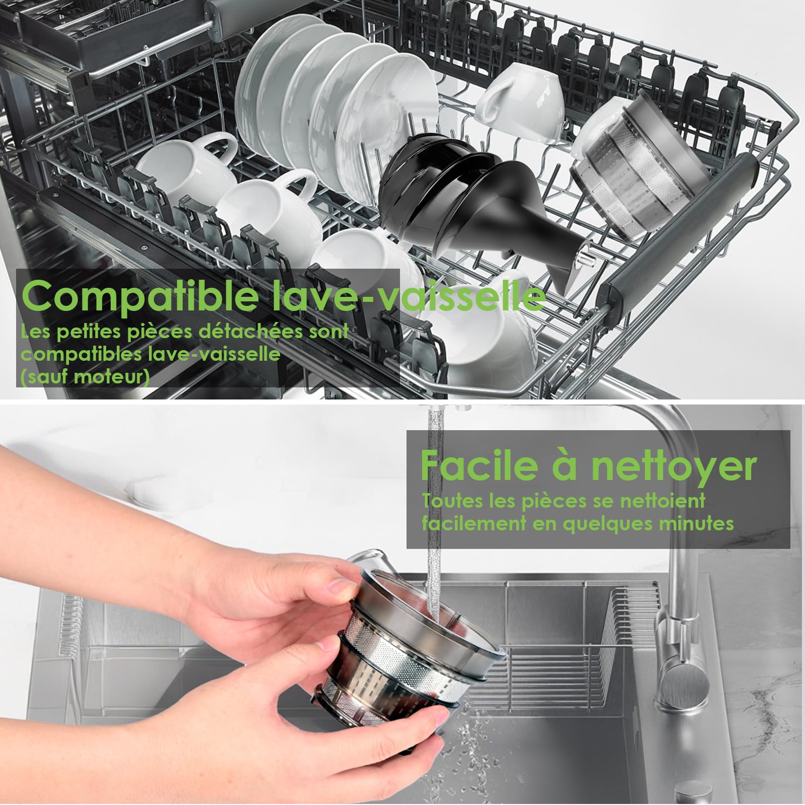 Extracteur de Jus 550W, Centrifugeuse avec Fonction Inverse, Sans BPA, Ouverture 82MM, 1,2L, Compatible Lave-Vaisselle