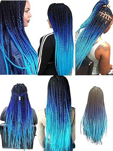 Miniatura 1 de Extensiones de cabello trenzado Jumbo Ombre Colorido para trenzado de ganchillo, 6 paquetes (alta temperatura, fibra sintética, 24 pulgadas) (6