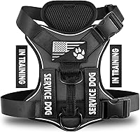 Vista 16 de Demigreat Arnés de perro de servicio, arnés reflectante para perro con 5 parches, arnés Oxford suave ajustable para mascotas, malla de capa