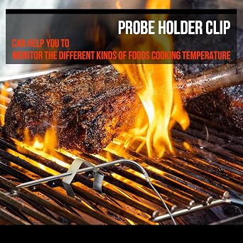 4 Pack Meat Temperature Probe Replacement for Pit Boss Traeger Louisiana Pellet Grill Smokers, 3.5 mm Plug Meat Thermometer Probes with 4 PCS Magnetic Meat Thermometer Probe Spool Wrap