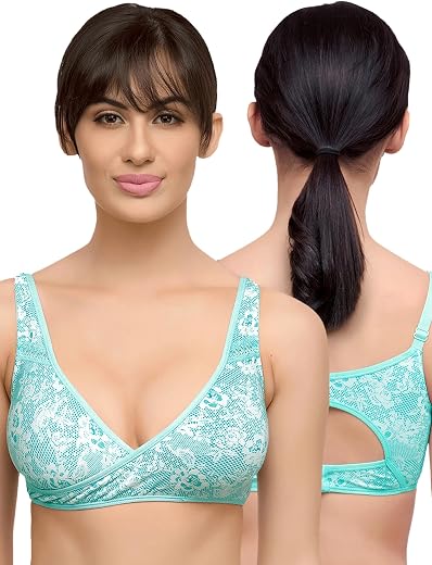 Inner Sense Organic Cotton Bamboo Nursing Bra for Women I Overlap Feeding Bra with High Coverage and Wire-Free Design I Sl...