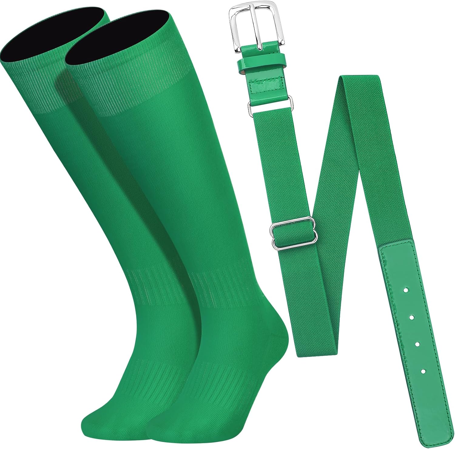 Baseball Socks and Belt Combo Set for Youth Boys Girls Adult, Softball Tball Belt Socks with Elastic Belts