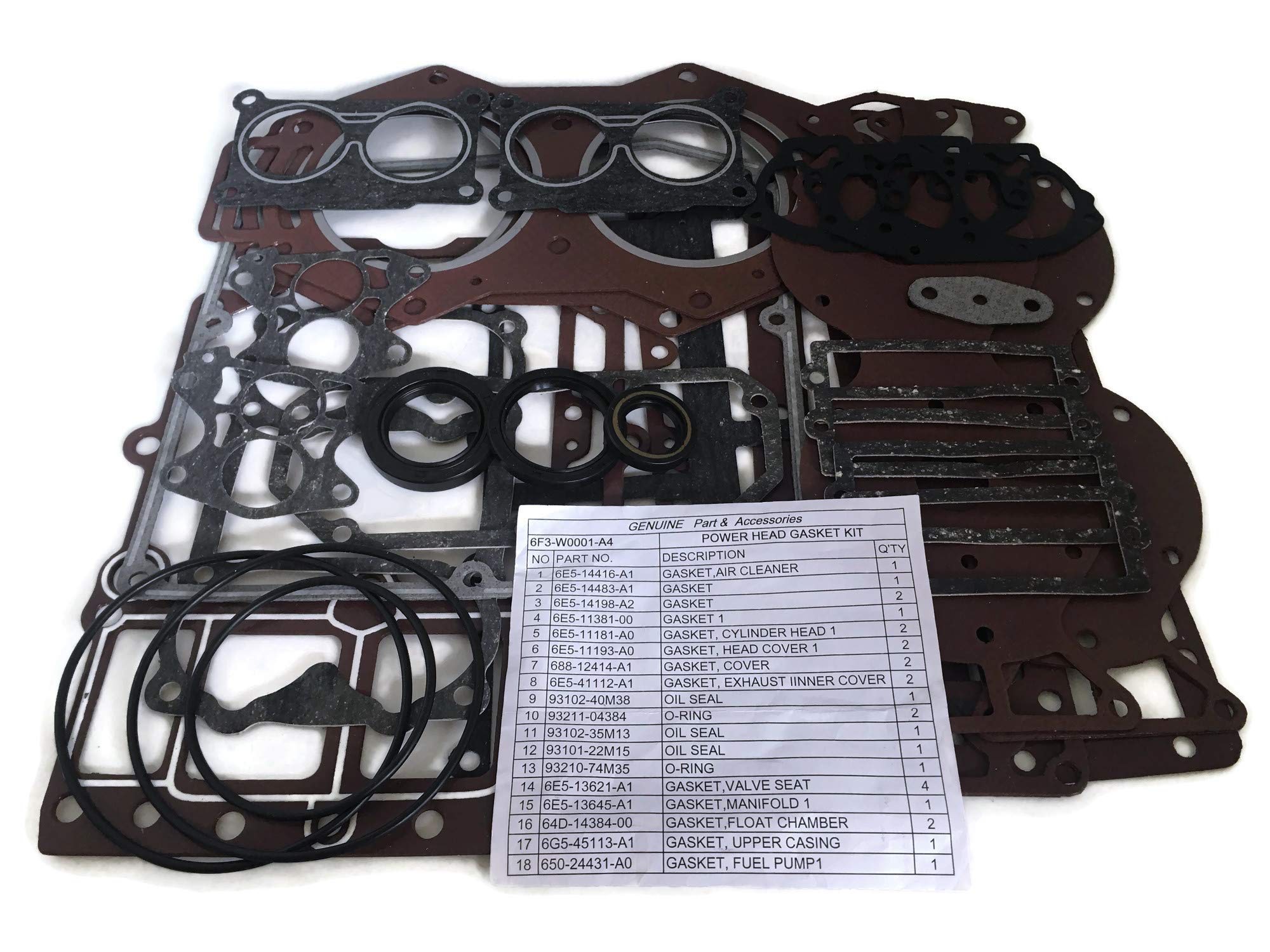 Kit de juntas de juntas de cabeza de potencia del motor de bote ITACO 6F3-W0001-A4 6F3-W0001-A5 A0 6F3-W0001-00 01 02 compatible con Yamaha V4 fuera borda 115CV 130HP Motor Marine de 2 tiempos