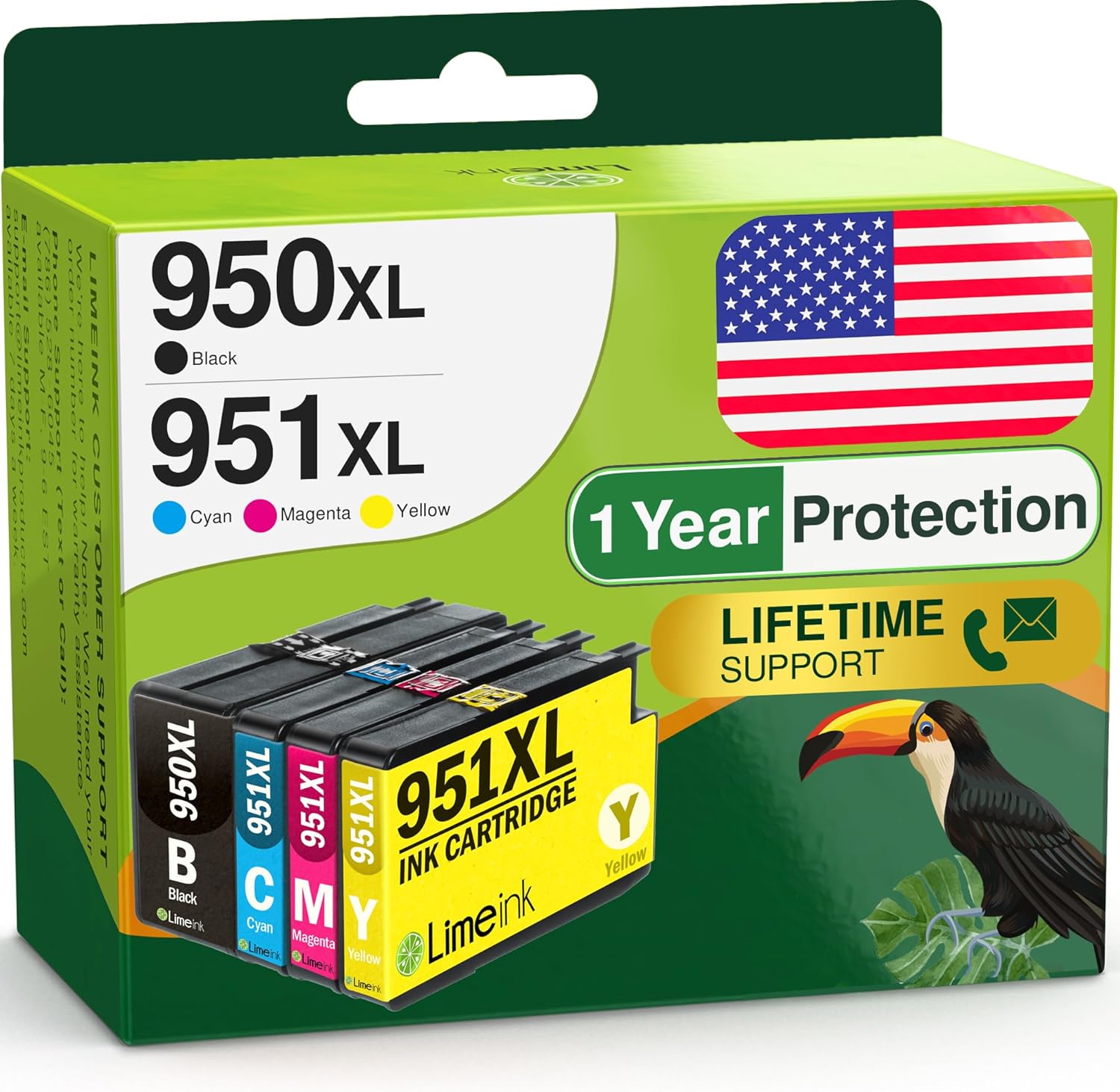 Limeink Compatible Ink Cartridges Replacement for HP 950xl 951xl Combo for HP 950 951 Ink cartridges 951xl Cartridges Combo Pack Officejet Pro 8600 8610 4 Pack