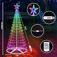 Vista 2 de Árbol de Luz Cónico Navideño Inteligente Forlivese de 6 Pies, Luces de Decoración de Árbol Navideño con Más de 100 Modos, Show de Luces con Control