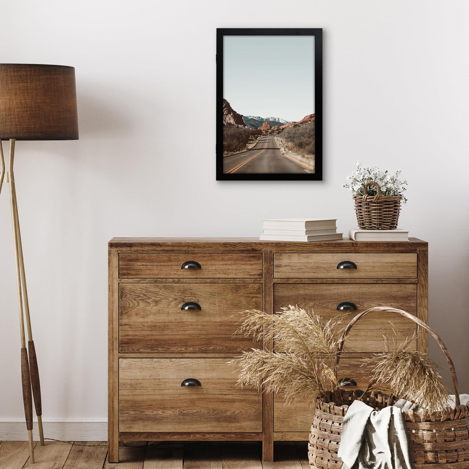 Americanflat 12x18 Poster Frame with Storage - Quick Change Storage Frames with Polished Plexiglass - Holds 35 Photos - Storage Frame Collection - Photo Frame for Wall Display - Black