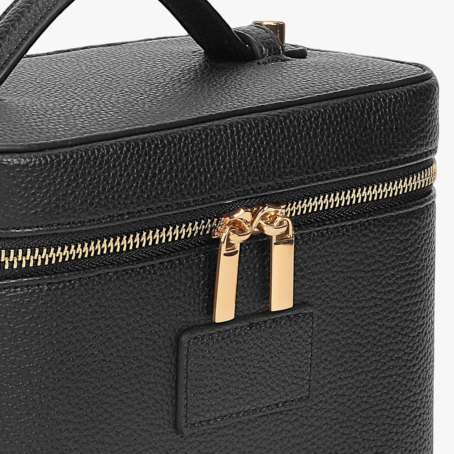 Makeup Bag Vanity Case with Removable Divider Travel Toiletry Bag Portable Cosmetic Bag Makeup Organizer Case (Black)