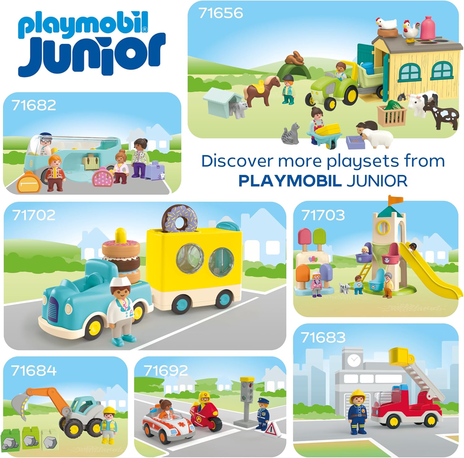 Playmobil Junior: Tractor with Load and Drop Planter