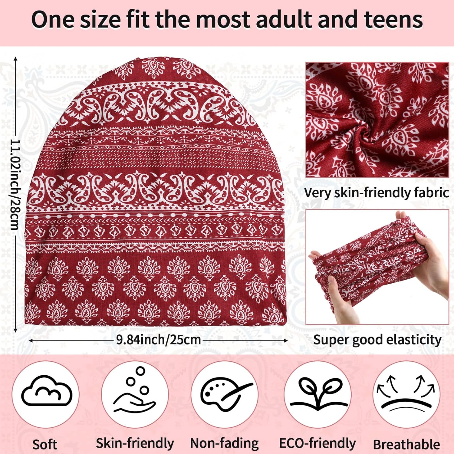 Syhood 18 Pieces Thin Knit Slouchy Cap Hip-Hop Sleep Cap Stretchy Baggy Beanie Hat Dwarf Hat for Women Men, 18 Colors