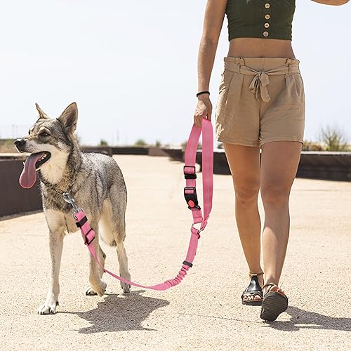 Miniatura 3 de YAOHDAO - Arnés de cinturón de seguridad para perro, sujeción ajustable con reposacabezas elástico para vehículo, cinturón de seguridad giratorio de