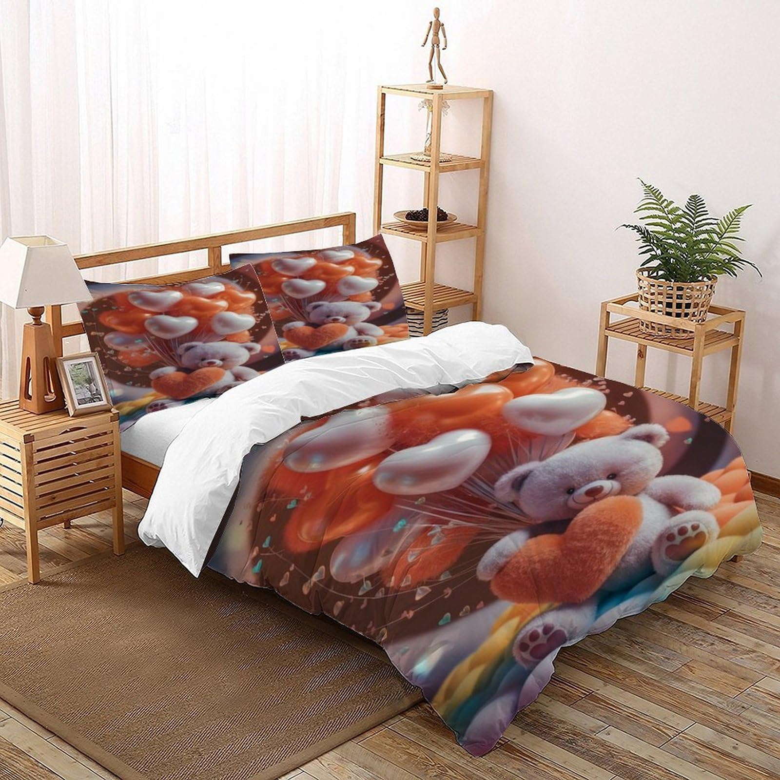 Housse de couette 3 pièces en microfibre douce avec fermeture éclair