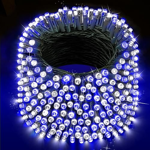 Miniatura 19 de XURISEN Luces de Navidad LED de 551 pies, 1400 luces LED para exteriores con cable verde, luces de cadena, 8 modos con temporizador con memoria,