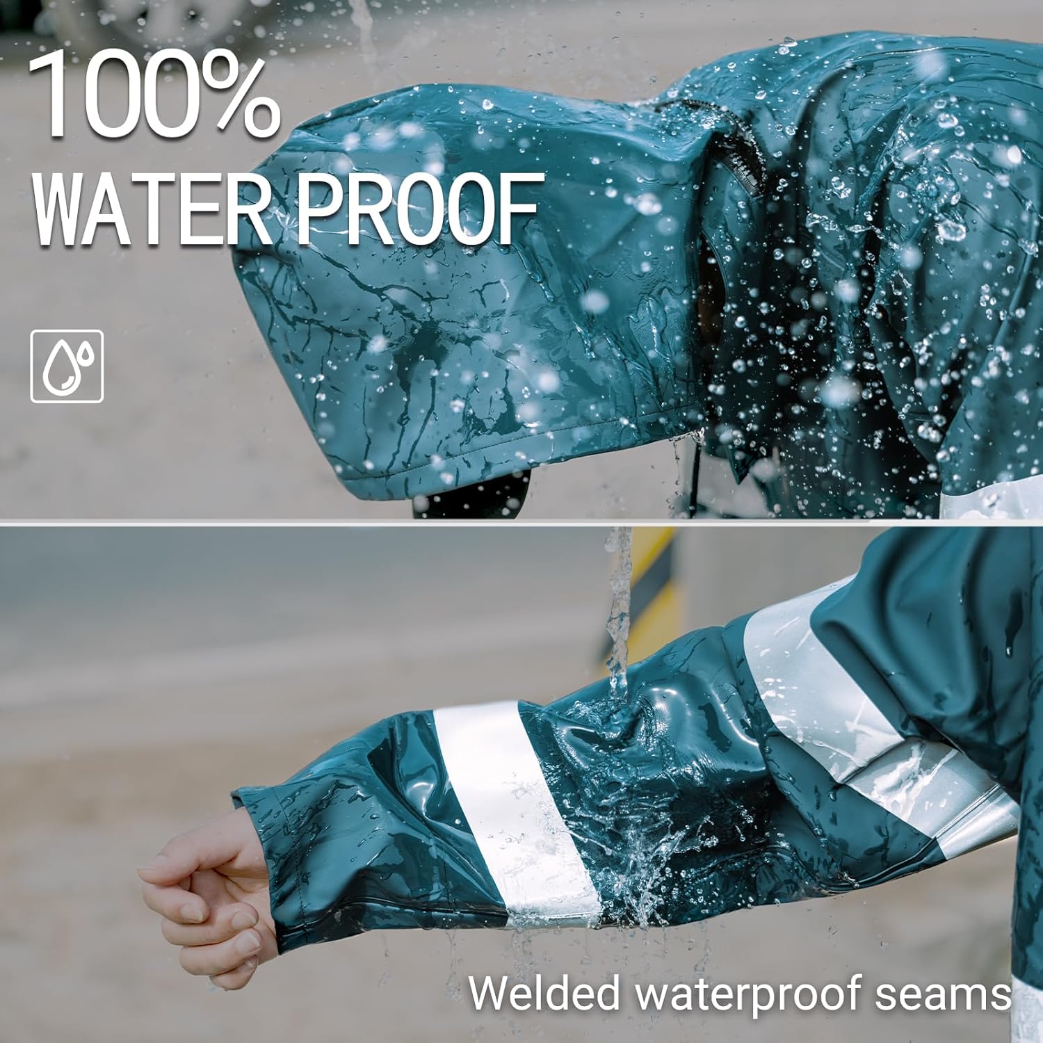 Rain Suit for Men Women Waterproof Heavy Duty Rain Gear Reflective Jacket Bib Pants for Fishing Golf - Image 5