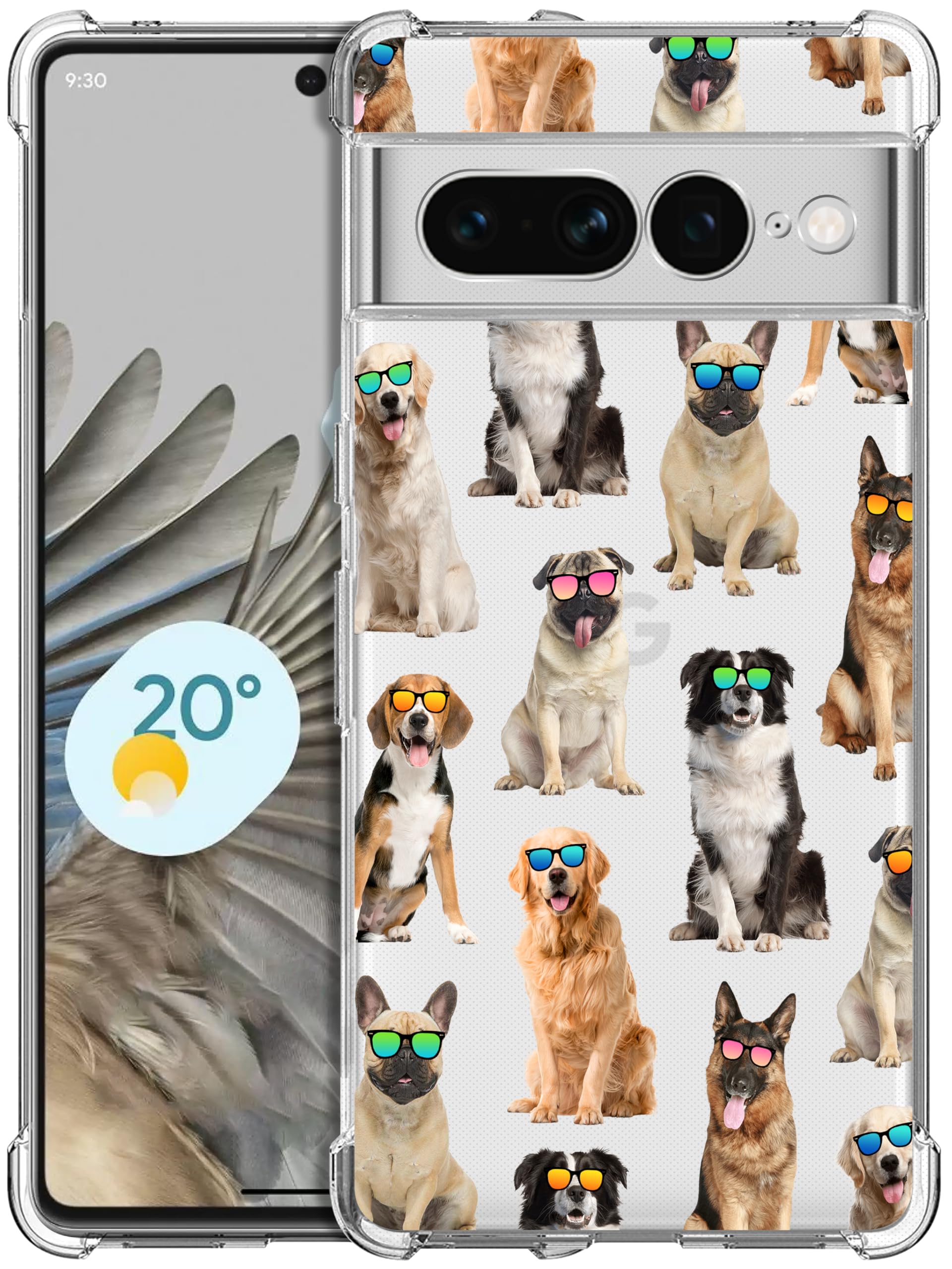 Coque Google Pixel 7 Pro transparente GlamCase avec motif chien antichoc - 8