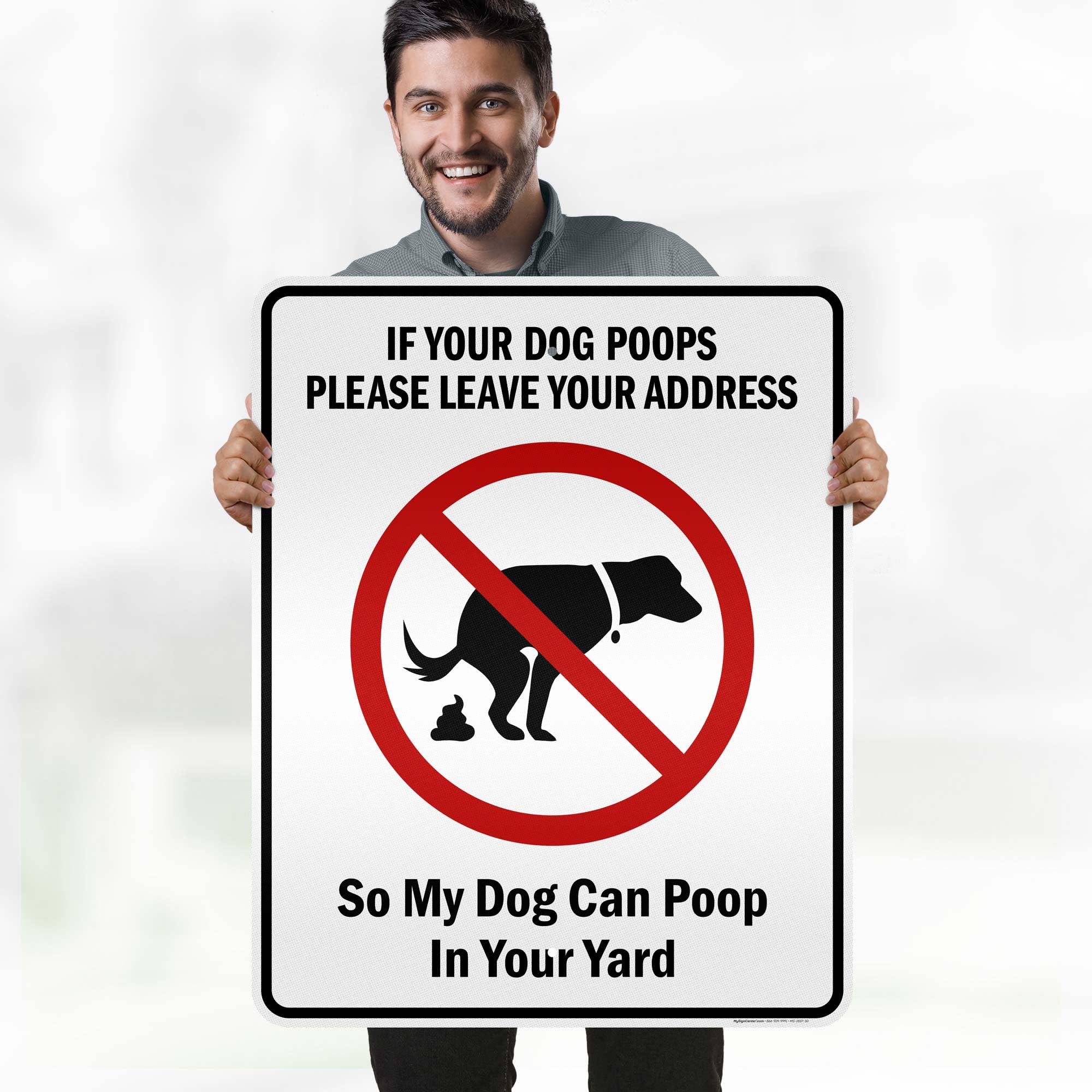 Lustiges Hundekacke-Schild Aus Metall – „Wenn Ihr Hund Hier Macht, Sagt Bescheid, Dann Macht Meiner Bei Ihnen“ – 20x30 Cm