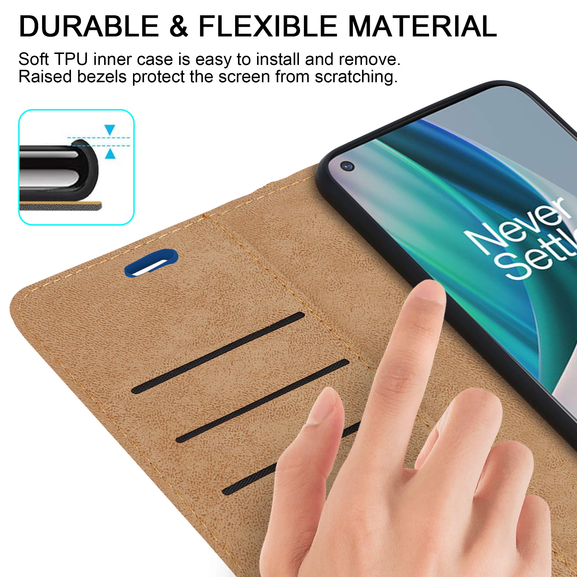 FMPCUON Custodia a portafoglio per OnePlus Nord N10, con scomparti per carte di credito per OnePlus Nord N10, colore: Blu
