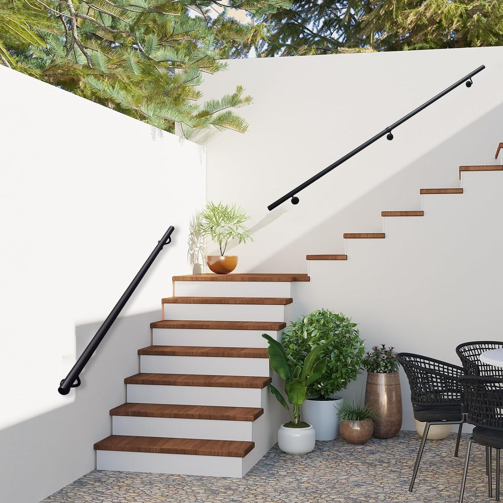 Rampe d'escalier pour sécuriser l'accès intérieur et extérieur