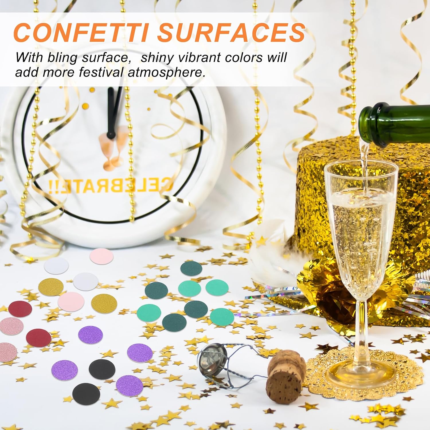 MECCANIXITY 200Pcs Round Confetti Glitter Confetti Table for Party Wedding Festival Decorations, 1.2 x 1.2 Inch, Red, Pink