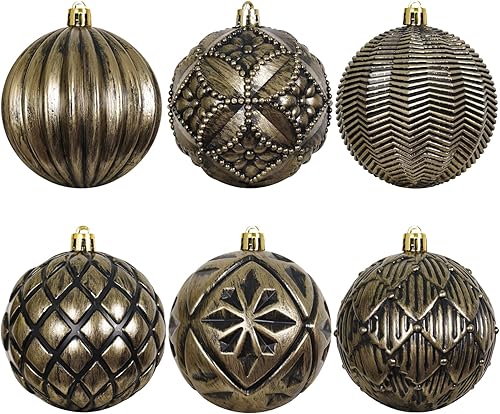 XmasExp Conjuntos de Adornos de Bola de Navidad Vintage Rústicos, Adornos de Navidad Inastillables Neutrales, Adornos de Árbol de Navidad de Granja,