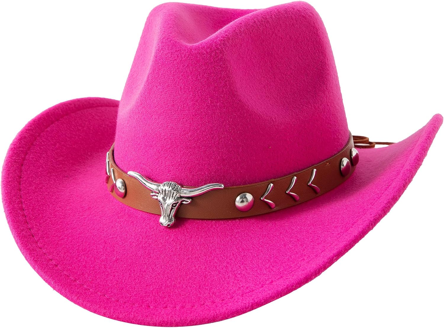 JOYEBUY Western Cowboy Hat for Kids Boys Girl Classic Roll Up Fedora Hat with Buckle Belt