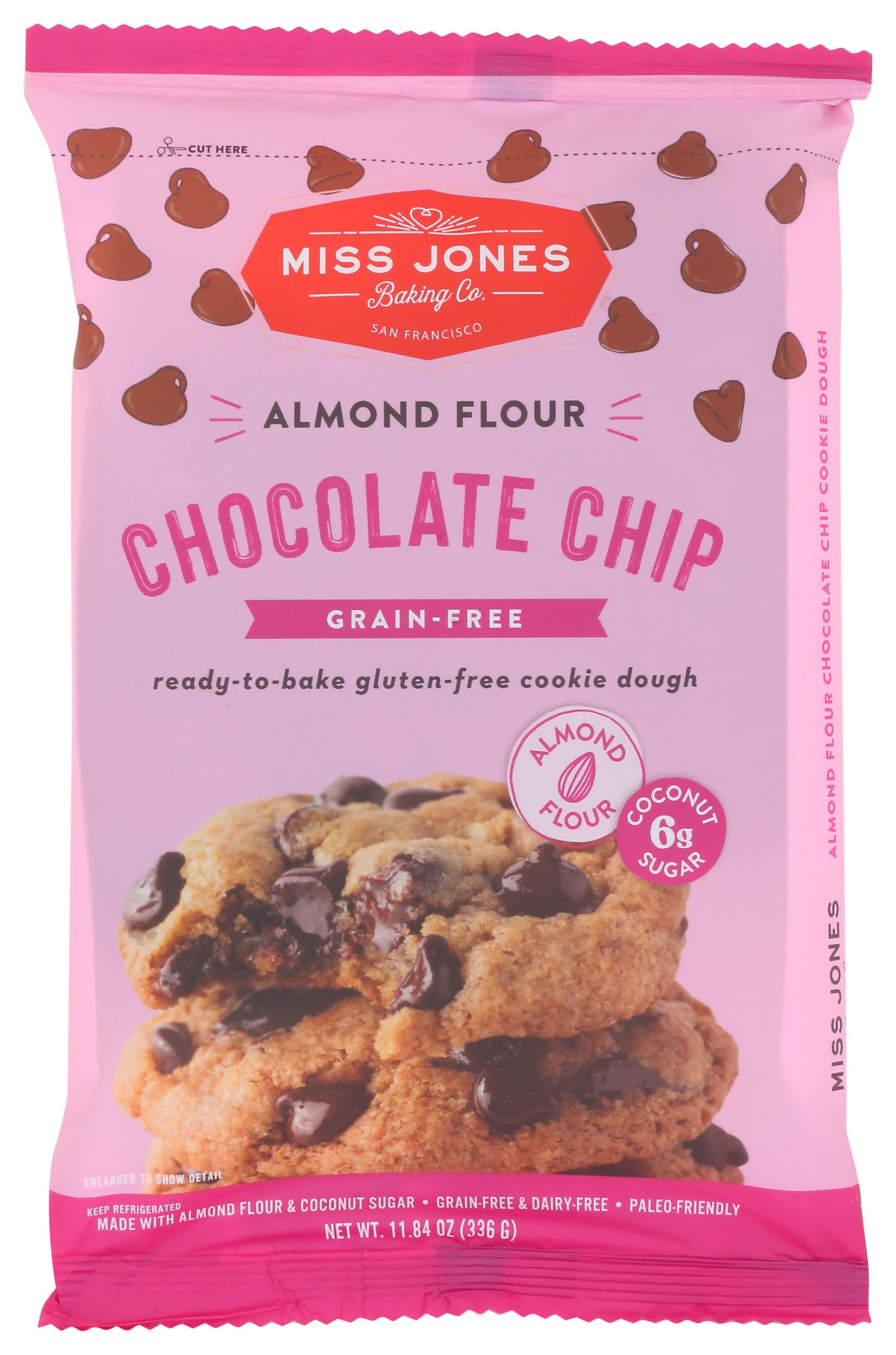 MISS JONES BAKING CO Almond Flour Chocolate Chip Cookie Dough, 11.84 OZ