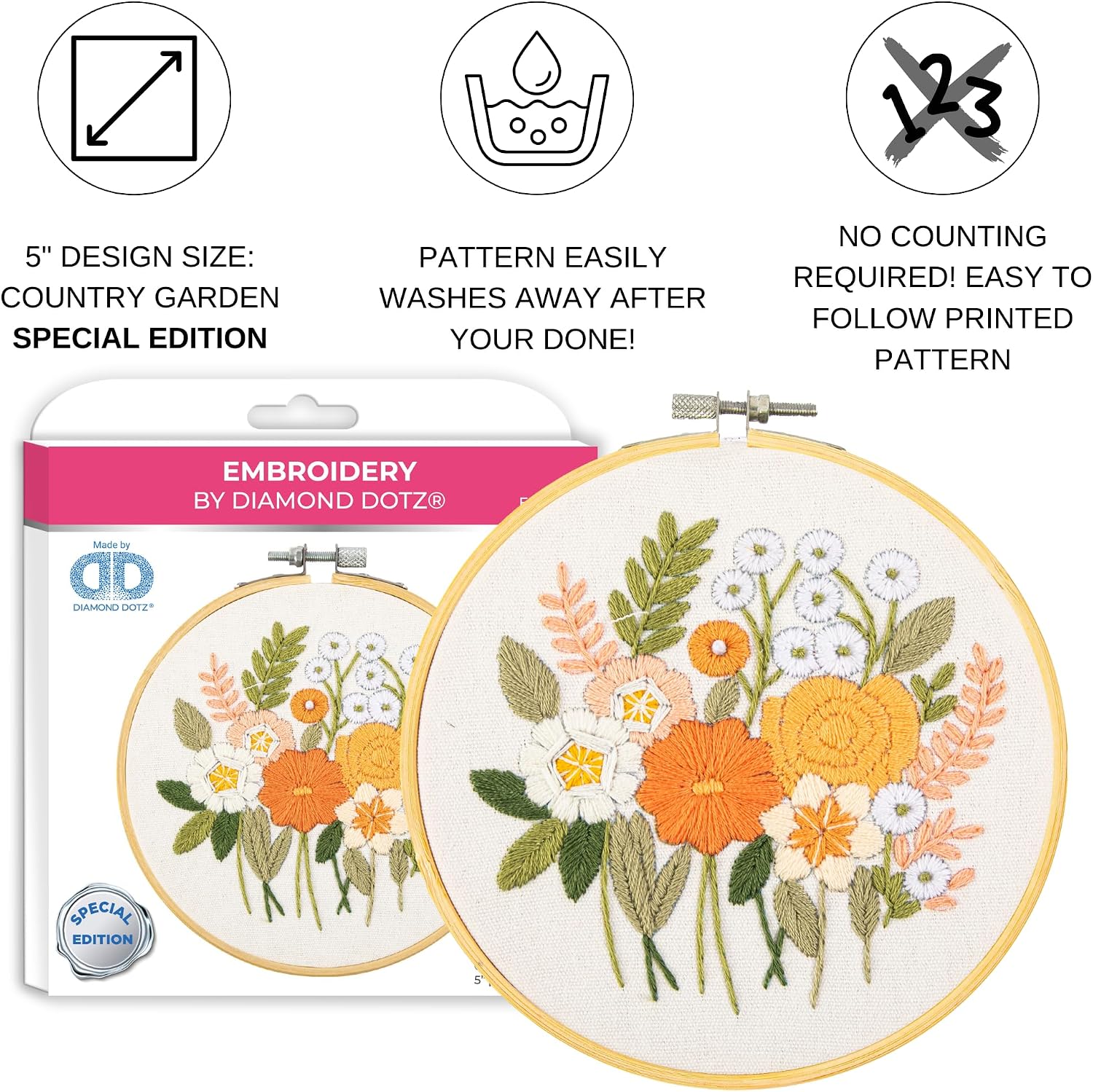 DIAMOND DOTZ Country Garden Embroidery Craft Kit for Adults, Beginners image 2
