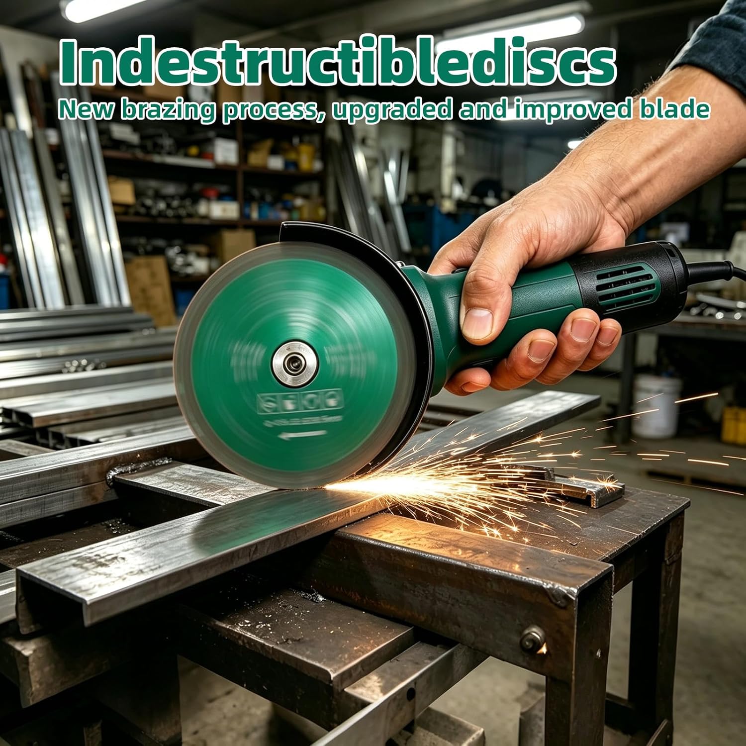 BURMONG 10-Pack 4.5” Indestructible Disc for Grinder; Multipurpose Cutting & Grinding Disc with 7/8” Arbor for Metal, Ceramic Tile, Wood, PVC Pipe & Glass