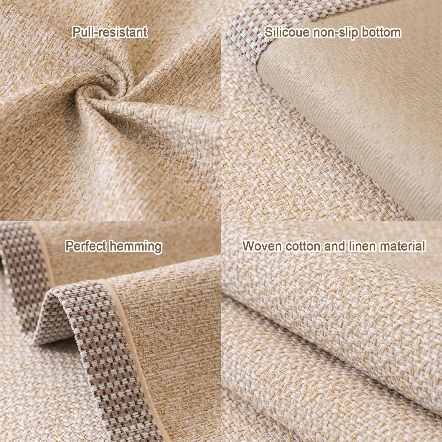 Sofa Covers 1 2 3 4 Seater Super Soft Stylish Couch Cover for Dogs Pets Cats JCotton and Linen Non Slip Slipcover for Living Room Furniture Protector(Beige,110 * 210cm)