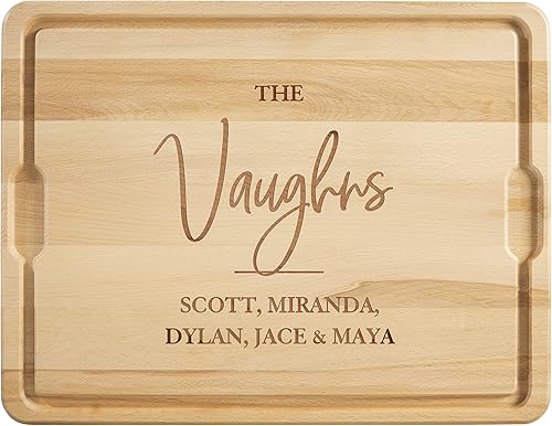 Personalization Universe Classic Elegance Family - Tabla de cortar extra grande personalizada - 15 x 21 pulgadas