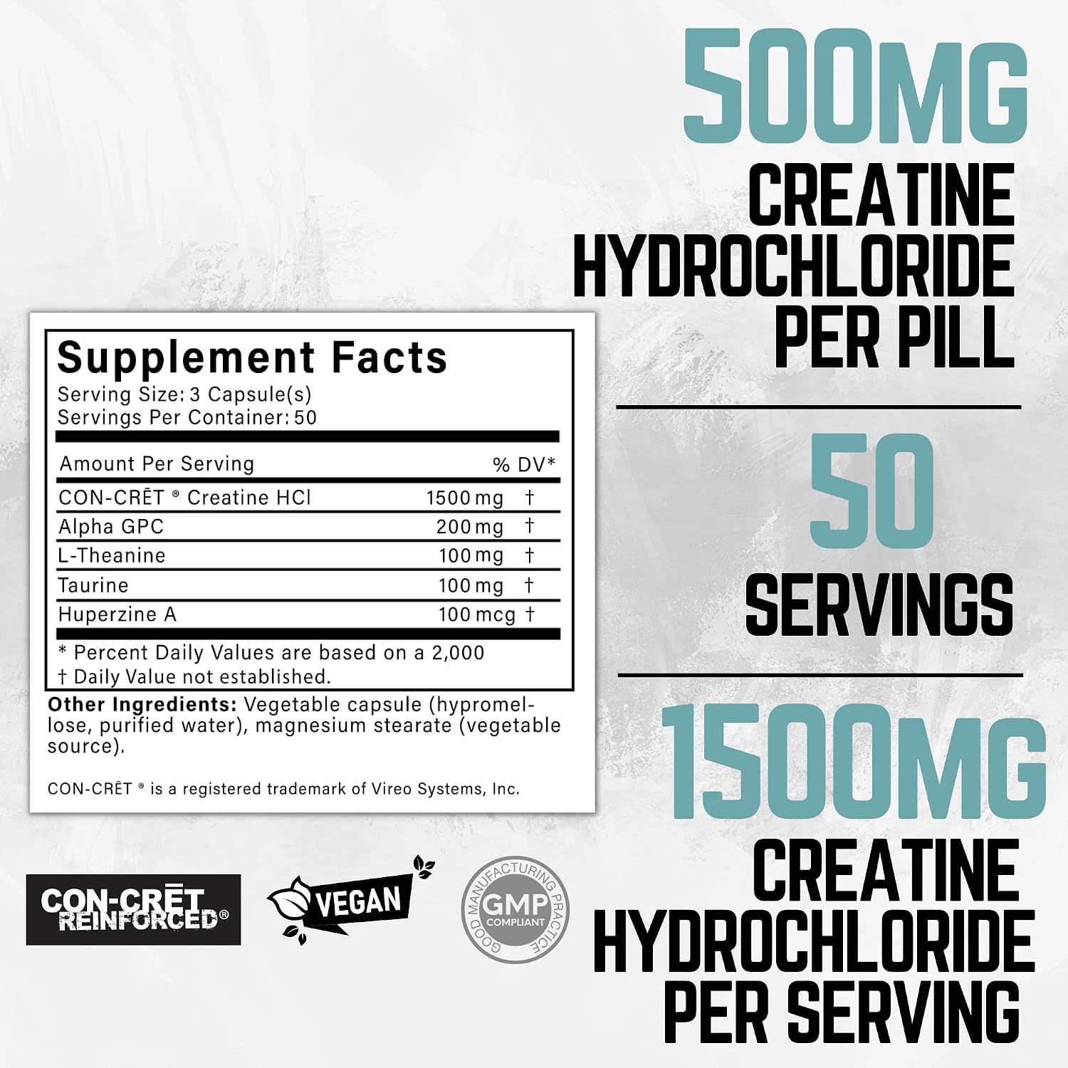 Creatine Pills, Creatine HCL Pills (1.5G) Creatine Hydrochloride Capsules, Tablets - Best Rated Creatine for Women Booty Gain / Muscle Builder for Men, Creatine Gummies No Bloat Creatin / Kreatine