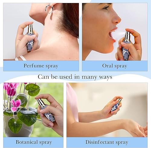 Miniatura 2 de LUEXBOX Botella de perfume portátil para viajes, mini dispensador de perfume recargable, 0.2 fl oz de piel sintética a prueba de fugas, pulverizador