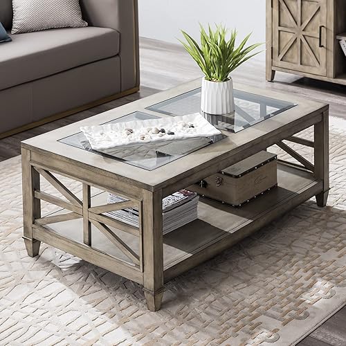 Miniatura 9 de Mesa auxiliar de granja para sala de estar, muebles cuadrados de madera maciza, mesas auxiliares grandes con silla de almacenamiento, mesa de centro