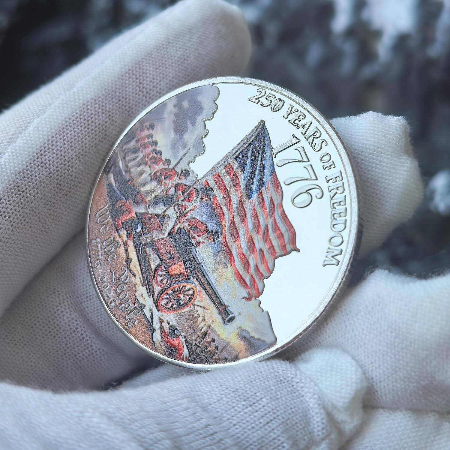 250 Years of Freedom Challenge Coin – American Independence Anniversary Token, We The People 1776–2026 Metal Token with Protective Case
