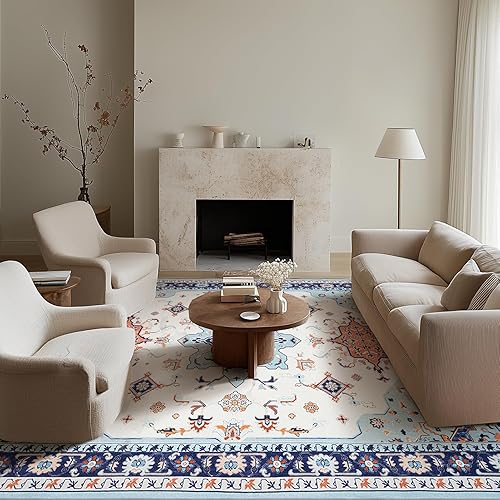 Miniatura 558 de Phantoscope Vintage Collection - Alfombra de área de 8 x 10 pies, alfombra grande para sala de estar, lavable, bohemio, antideslizante