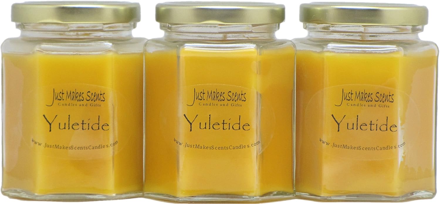3 Pack - Yuletide Blended Soy Candle | Fragranced with Holiday Citrus Fruits and Spices | Hand Poured in The USA by Just Makes Scents