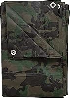 Stansport 5x7 Green Camo Rip-Stop Tarp - Durable Reinforced Camouflage Cover for Camping Gear & Outdoor Protection