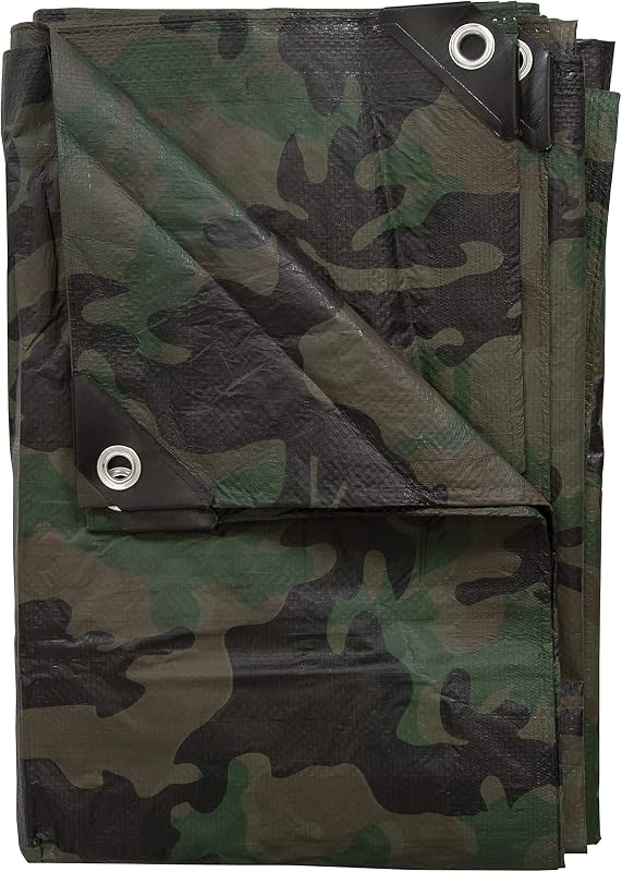 Stansport Medium-Duty Rip-Stop Tarp 10' x 12' - Green Camo (T-1012-C)