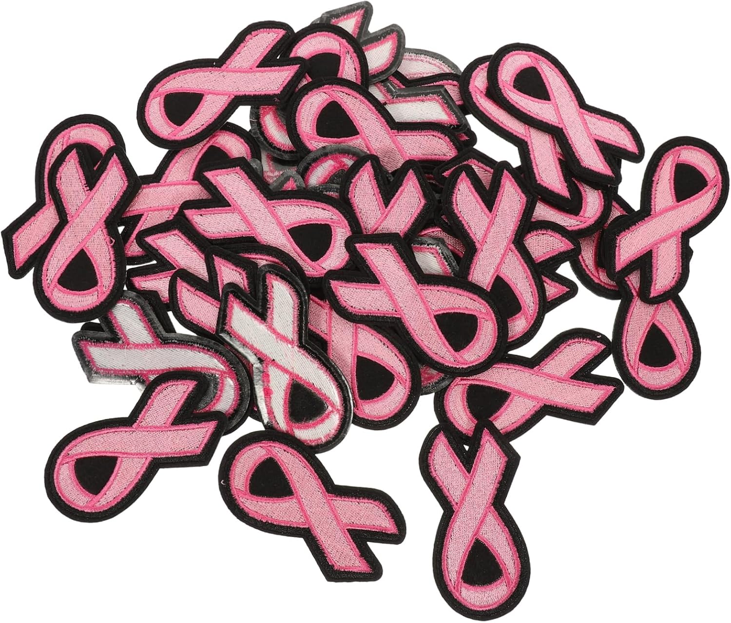 40pcs Breast Cancer Awareness Shaped Patches for Jeans Repair Ribbon Clothing Repair Patches