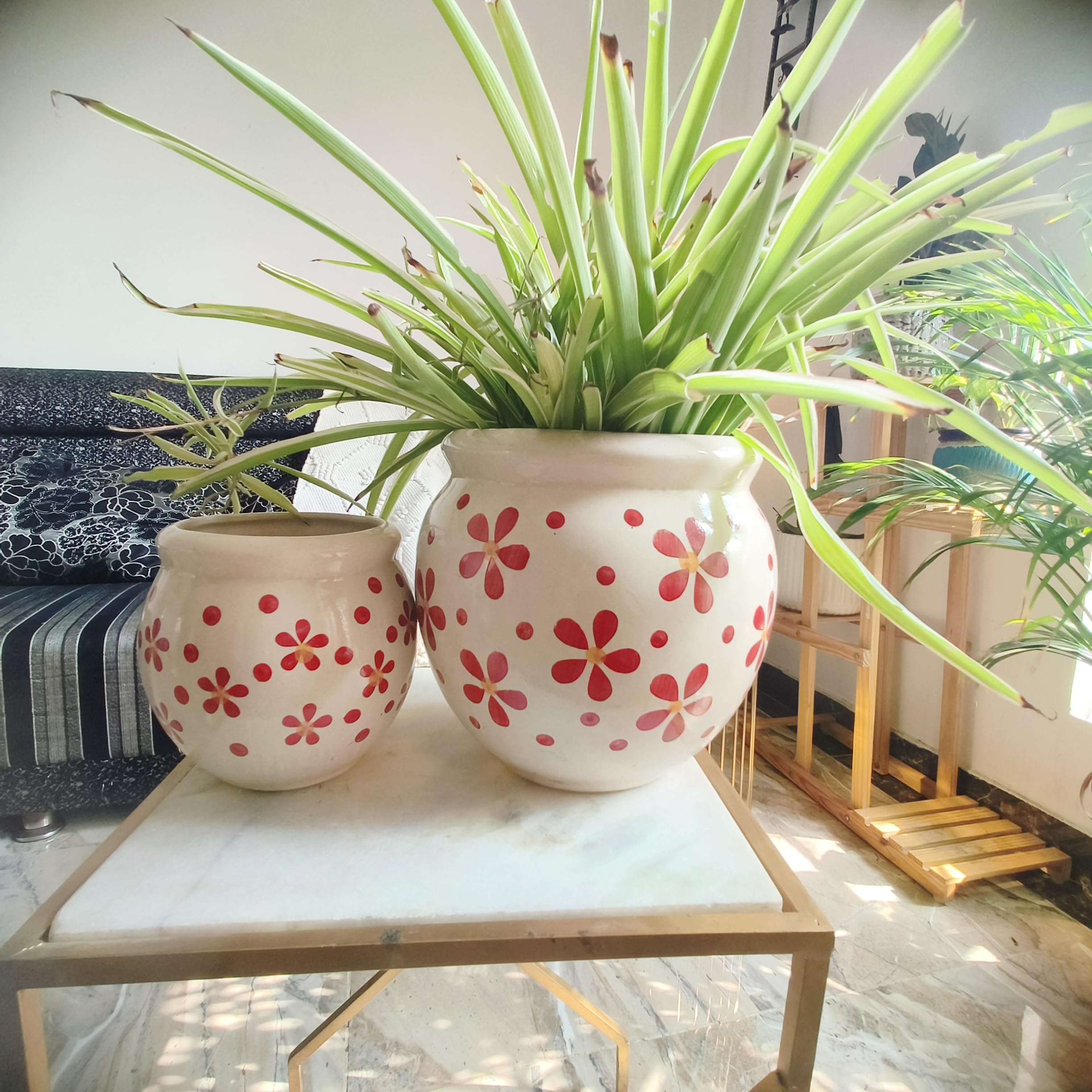 Handi Ceramic Planters - Multicolor Handmade Pots -9