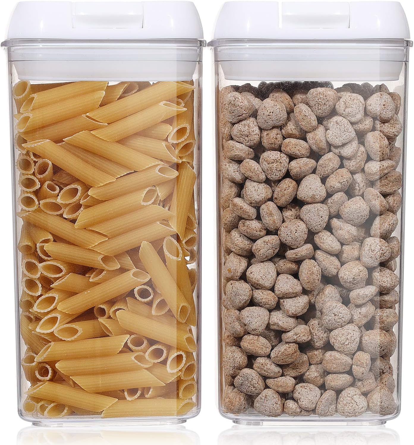 Airtight Food Storage Containers, Aitsite 2 PC BPA Free Sealed Container Clear Case with Easy Lock Lids,Kitchen Pantry Organization Set, Include Labels+Marker , 1.2L × 2 PC