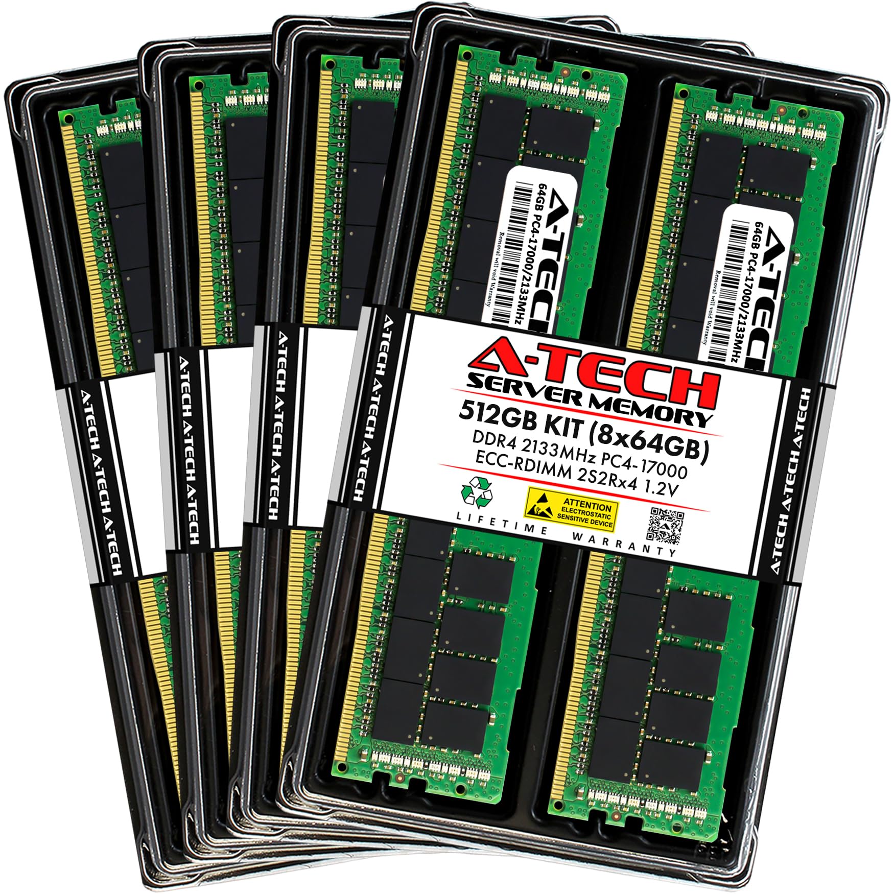 A-Tech 64GB Kit (2x32GB) DDR4 2666MHz PC4-21300 ECC RDIMM 2Rx4 Dual Rank 1.2V ECC Registered DIMM 288-Pin Server & Workstation RAM Memory Upgrade Modules (A-Tech Enterprise Series) — view 17