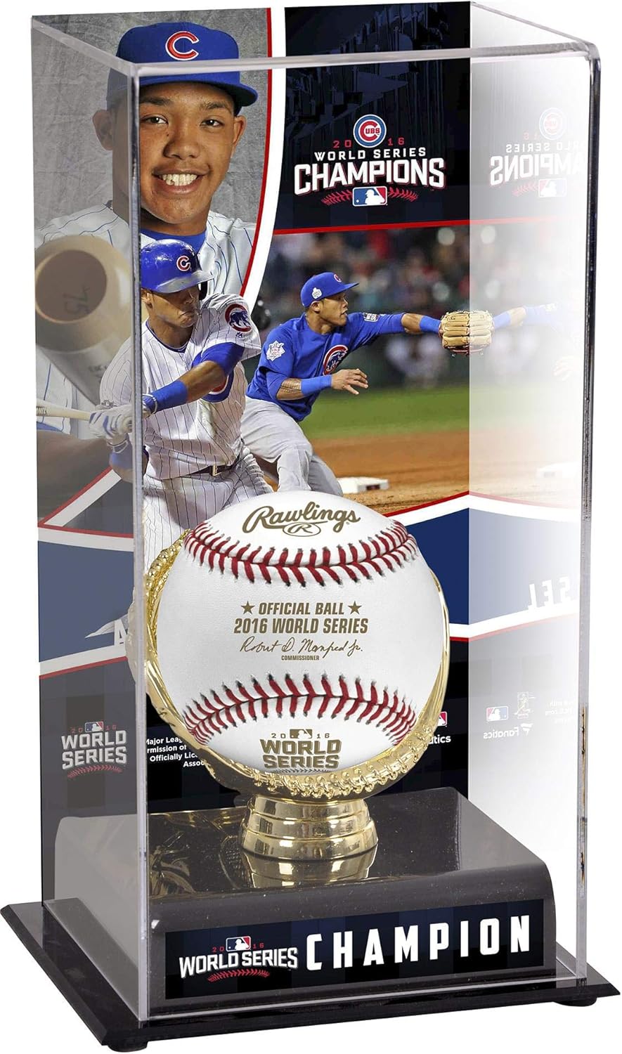 Addison Russell Chicago Cubs 2016 MLB World Series Champions Glove Display Case with Image - Baseball Logo Display Cases ''Case Only''