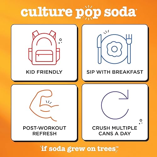 Miniatura 7 de Culture Pop Soda - Bebida probiótica espumosa, 40 calorías por lata, soda vegana para la salud intestinal, sin OMG, GF, sin azúcar añadida, paquete
