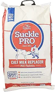 Manna Pro Suckle Pro Calf Milk Replacer | 22% Protein with Probiotics | 25 lb