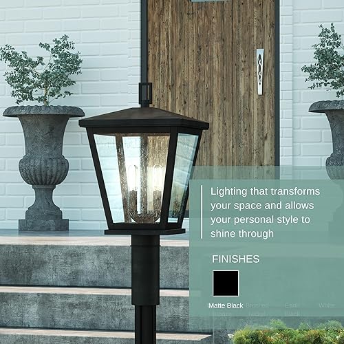 Miniatura 4 de Quoizel JFY9011MBK Joffrey - Poste para exteriores, 2 luces, 120 vatios totales, negro mate