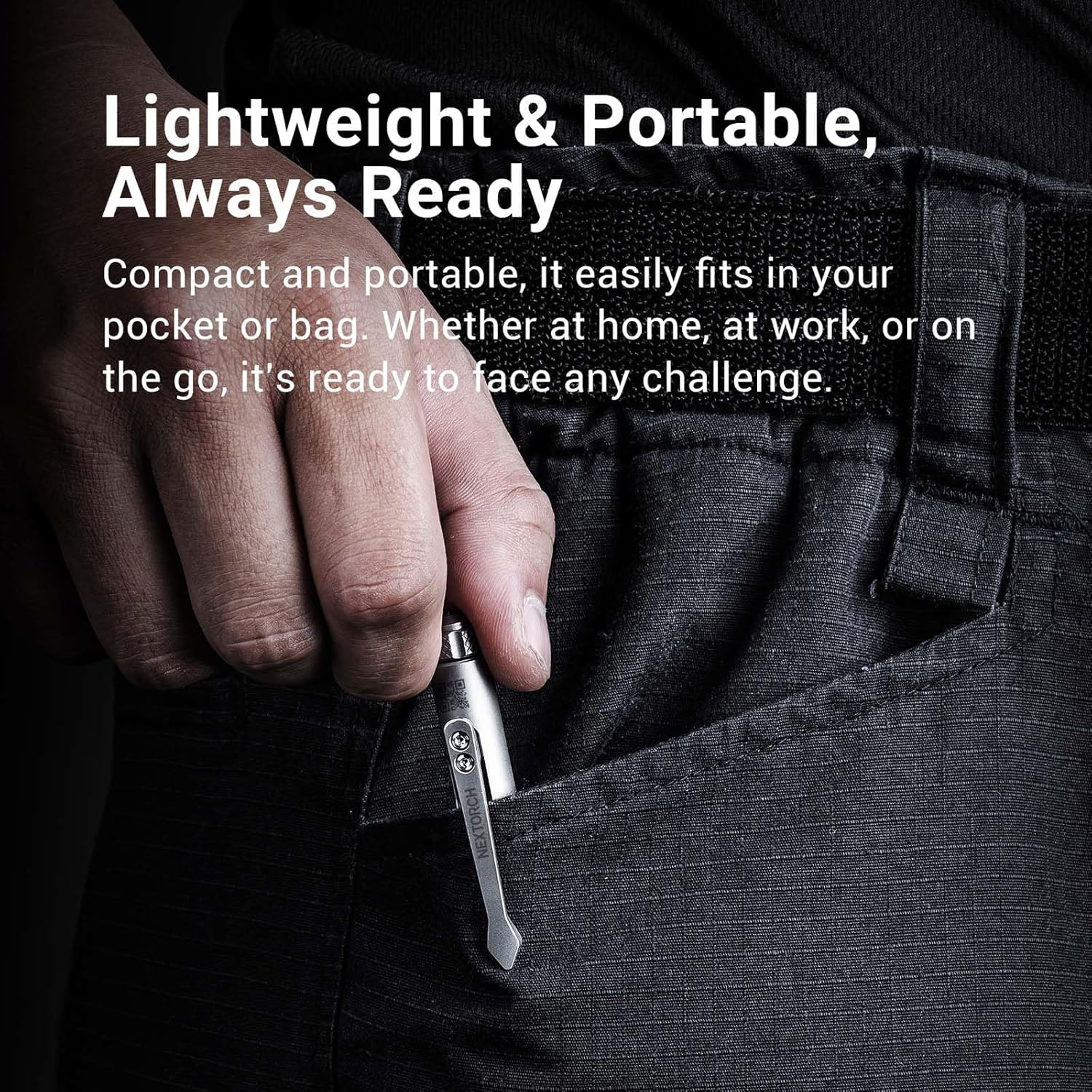 NEXTORCH NP11 Ti Bolt Action Tactical Pen with Ceramic Bead Glass Breaker Head, Titanium Body and Decompression Gyroscope for Writing, Tactical Defense, Emergency Defense, Emergency Escape