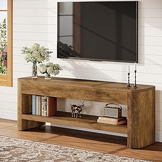 Tribesigns Farmhouse TV Stand for 55 Inch TV, 53” Entertainment Center w...