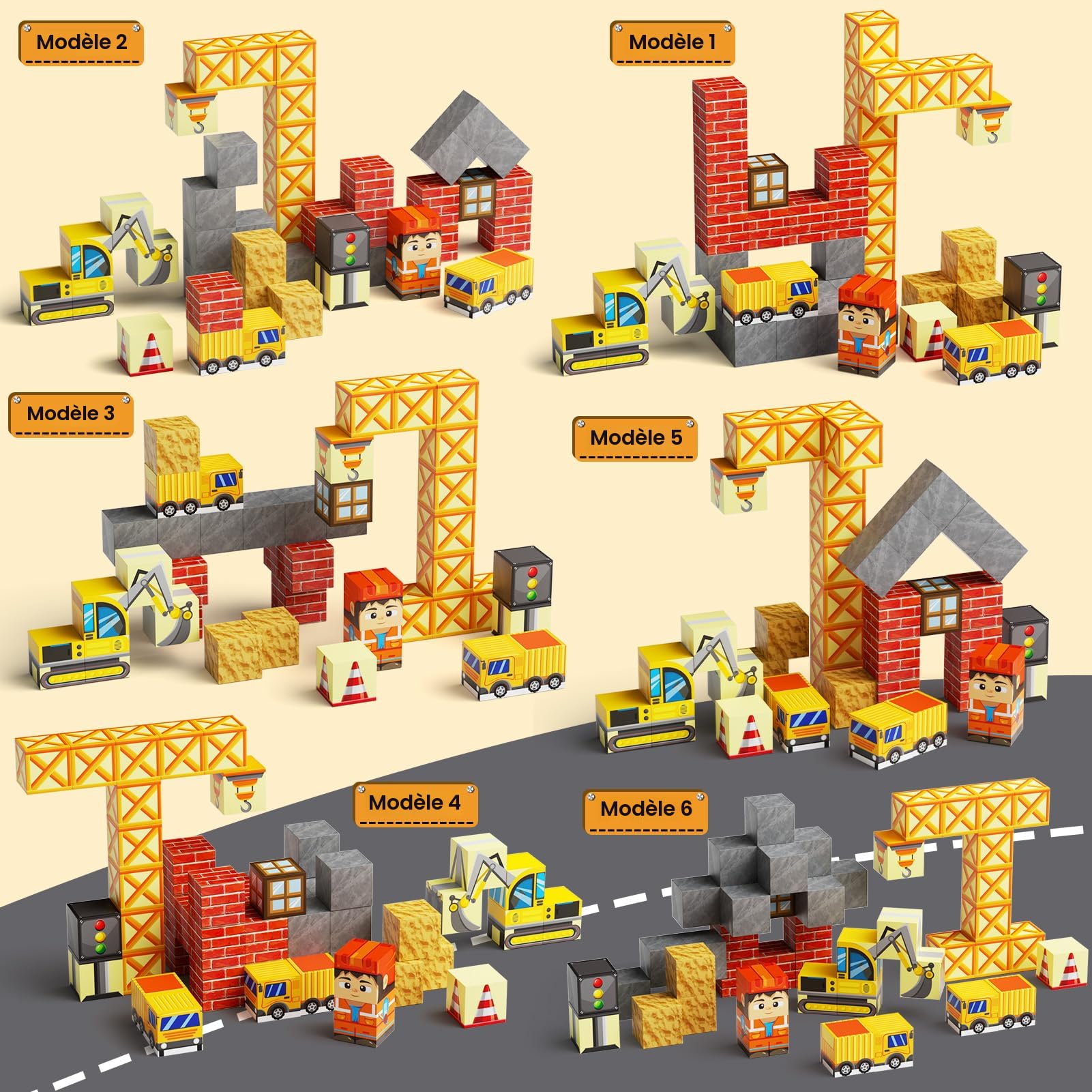 49 Blocs Magnétiques De Construction 2 Cm – Boîte En Fer Portable – Jouet éducatif 3 Ans+