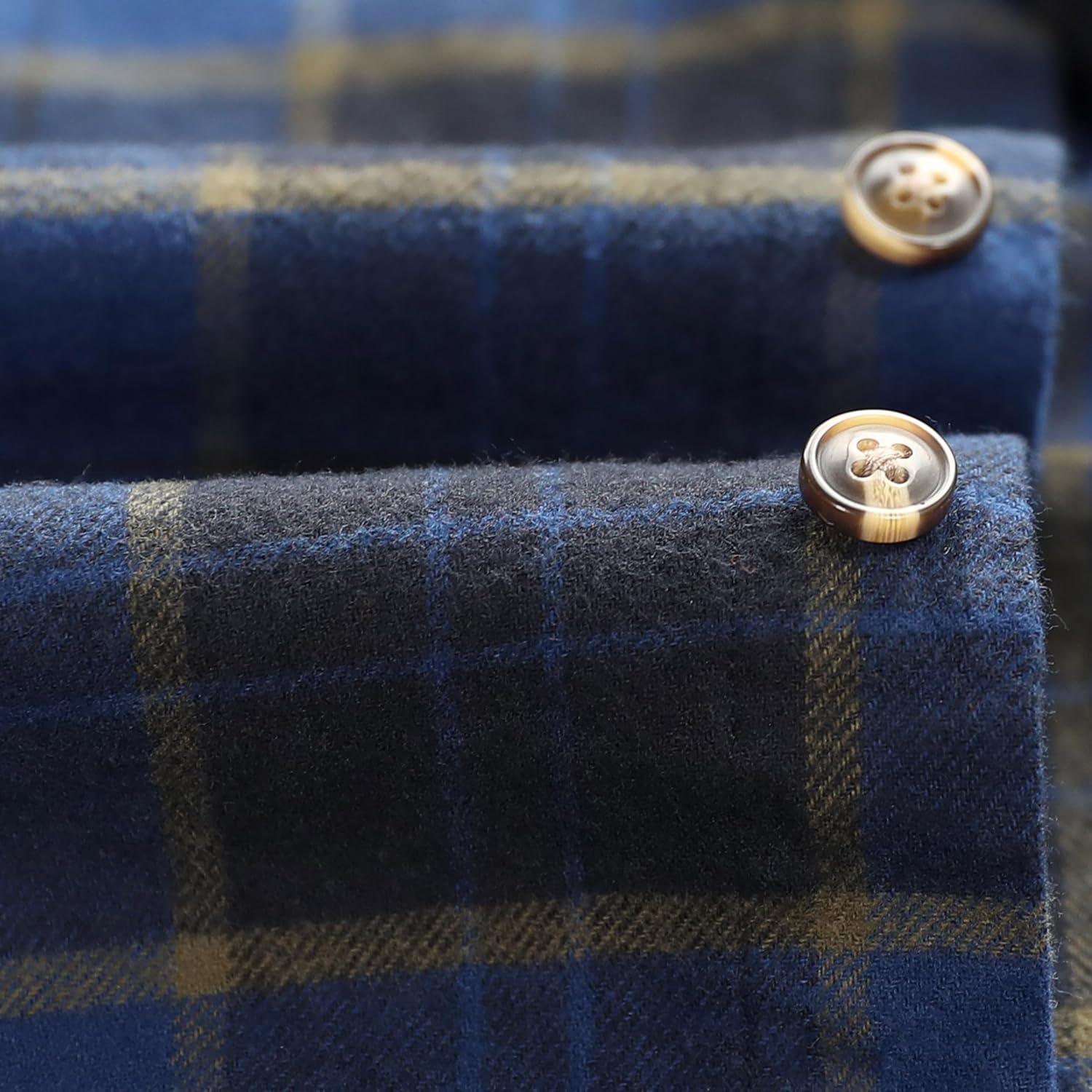 Dubinik® Mens Flannel Shirt Long Sleeve Button Down Plaid All Cotton Soft Brushed Flannel Shirt for Men Utility Casual Shirt - Image 6