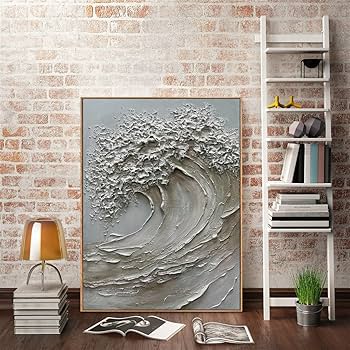 Amazon.com: V-inspire 3D Textured Wave Canvas Wall Art, 24 x